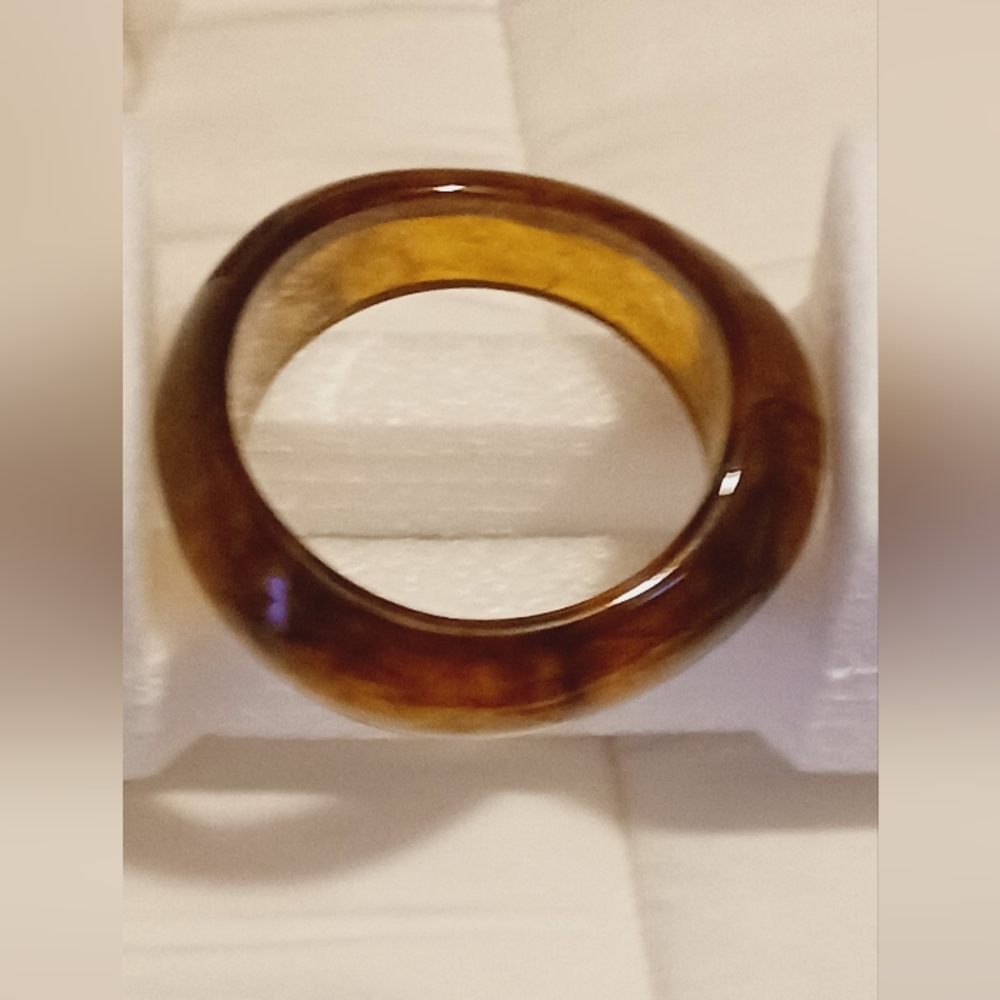 Honey Brown Resin Tube Bracelet - Womens Fashion Bangle